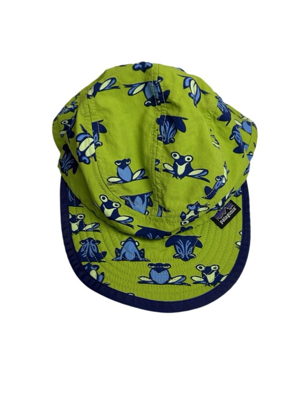Vintage Patagonia Sun Hat Cap Frog Green Bucket Neck Shade Flap Kids Size XS - Picture 4 of 9